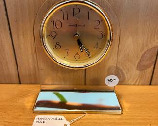 R158 - $30. Howard Miller Desk Clock. Measures 6" tall x 5" wide.