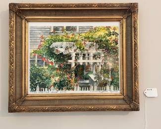 R152 - $30. Measures 18" x 15" Framed. #34/3000. "Bald Head Island" 2002. Marianne Conti Burts (?)