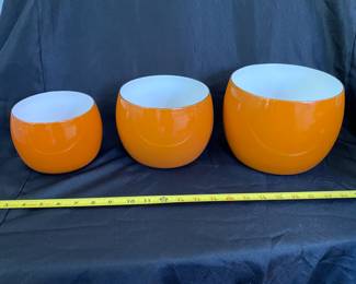 R23 - $85. Set of 3 Dansk all purpose bowls. (They all nest together) 5.75" 5" 4"