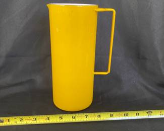 R5 - $125. Dansk 8.75" Pitcher. Minor chips along edge & bottom side of handle.