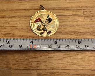J4 - $625. 14kt gold Golf Pendant.