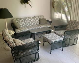 R26 - $1750. Vintage 1998 Lyon-Shaw Patio Furniture. EXCELLENT like new condition! Has always been in a temperature controlled sunroom. 2 Glider Chairs. 1 Gliding (or lockable in place) Couch. 1 Ottoman. Coffee Table. Floor Lamp.