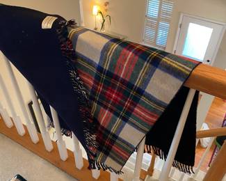 R107 - $25. Vintage Lap Blanket. Made in England for Gimbel Brothers. 100% Wool.