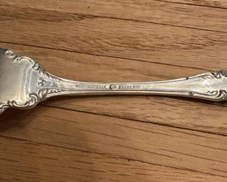J13 - $1850. Northumbria Sterling Flatware. Service for 8 PLUS Serving Pieces. In beauiful Mahogany Case.