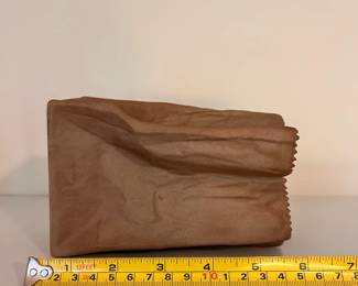 R110 - $60. Rosenthal Paper Bag Vase. Ceramic but looks like a bag!
