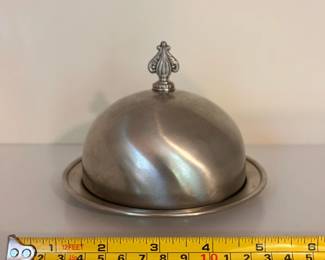 R123 - $15. Pewter Butter Dish.