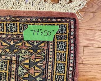 R60 - $275. Pakistan Wool Rug. Measures 73" x 50". Beautiful Condition!