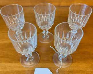 R174 - $20. Set of 5 Crystal Glasses. Measures 4.5" tall.