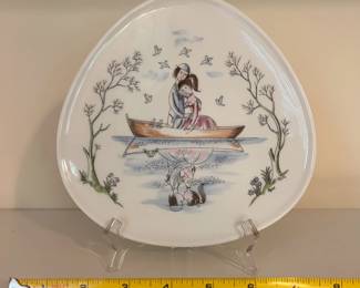 R111 - $20. Rosenthal "Lovers in a Boat" Plate.