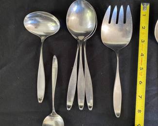 R33 - $450. Lauffer Mid Century Stainless Flatware. 55 Pcs.