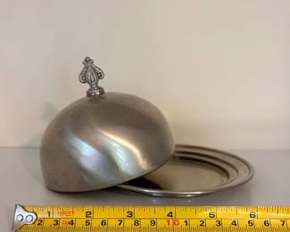 R123 - $15. Pewter Butter Dish.