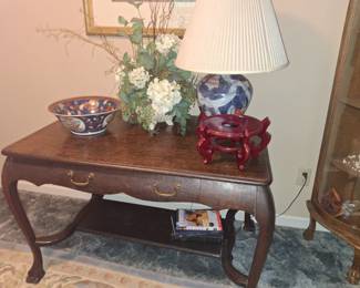 Antique Oak Library Desk