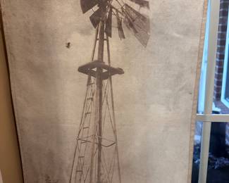 Farm windmill painting