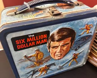 $6 million man lunchbox with thermos very vintage