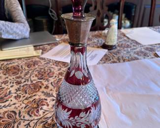 Cut to clear and sterling decanter