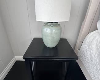 There are great lamps and side tables at this little sale.