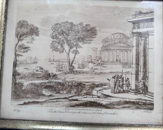 Borghesse framed etching set of two