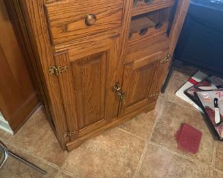 Replica of old ice box. Marble top