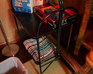 Vintage black metal bar cart