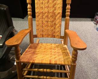 Woven wooden rocker