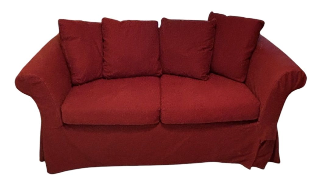 Red Pottery Barn Love Seat