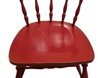 Vintage Painted Red Wood Chair