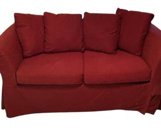 Red Pottery Barn Love Seat