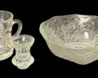 Vintage Clear Cut Glass Decor