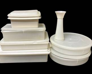 Vintage White Tupperware