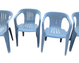 Blue Plastic Patio Chairs