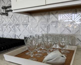Serena & Lily Tray, Pottery Barn Glasses