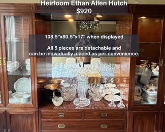 Classic Heirloom Ethan Allen Hutch - Solid wood, fine finish, detachable for $920