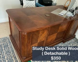 Solid wood and Heavy / Sturdy Office Desk (Detachable) for $350