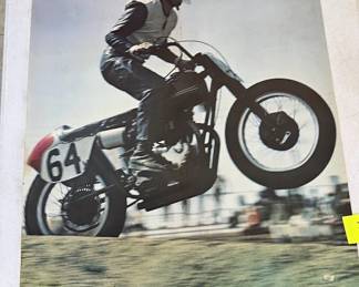 Vintage Litho Motorbike Poster