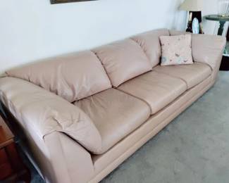 Dusty Rose Vintage Leather Sofa
