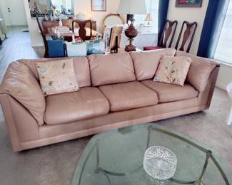 Dusty Rose Leather sofa (2)