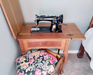 Vintage Singer with Stool for notions