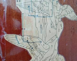 Pattern for inlay flying ducks