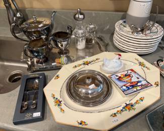 Serving Trays, Silverware Sets