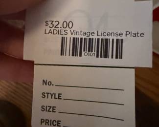 Ladies Vintage License Plate