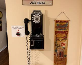 Retro Metal Signs, Vintage Wall Phone