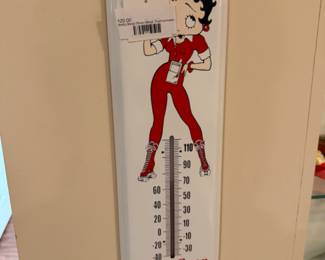 Betty Boop Diner Metal Thermometer