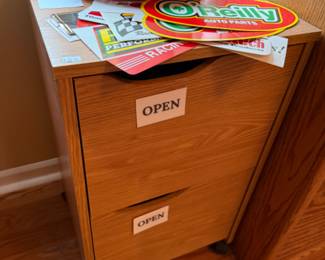 Wooden Filing Cabinet with Wheels