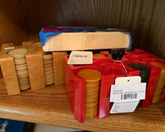 MCM Catain Bakelite Poker Chip Set