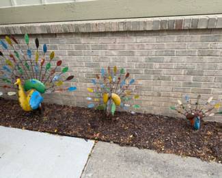 Metal Outdoor Peacocks