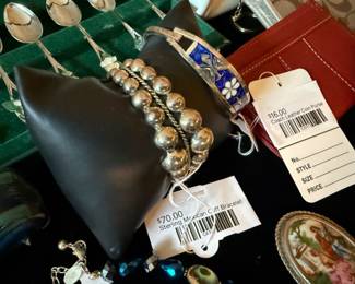 Sterling Mexican Cuff Bracelet, Coach Leather Coin Purse