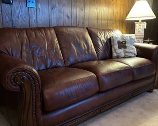 Matching leather couch
