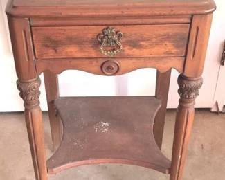 63 - One Drawer Wood Stand - 30" x 16" x 14"