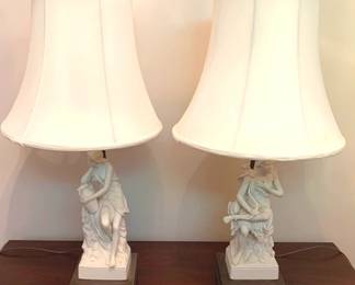 478 - 2 Figural Lamps - 24" Tall You are buying a used as-is electric/electronic item. We do not guarantee all components are present, and if it is not expressly stated, it is untested.