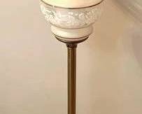 376 - Floor Lamp w/ glass shade - 52" Tall You are buying a used as-is electric/electronic item. We do not guarantee all components are present, and if it is not expressly stated, it is untested.